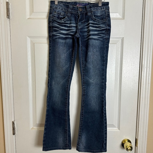 Wallflower 2000s Y2K Vintage Legendary Boot Cut Dark Wash Low Rise Jeans Women 1 - Picture 1 of 6